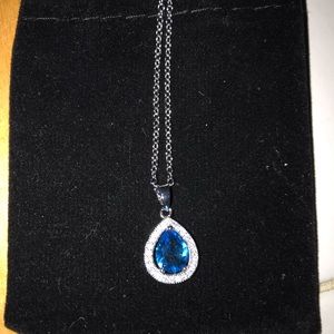 Necklace with blue pendant